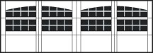 CHI Carriage House Garage Door 5300 Series Insert Double 2-2 piece Arched Stockton